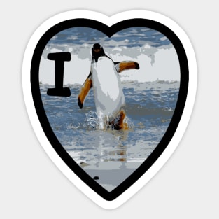 Penguin I Love Penguins Wildlife Nature By River Sticker